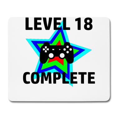 Geschenk zum 18 Mousepad - LEVEL 18 COMPLETE, 18. Geburtstag T-SHIRT