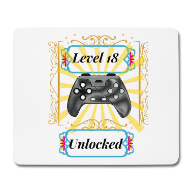 Geschenk zum 18 Mousepad - 18 Geburtstag Junge Mädchen Level 18 Jahre