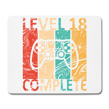 Geschenk zum 18 Mousepad - Level 18 completed 18. Geburtstag Gamer Geschenk
