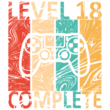Motiv Level 18 completed 18. Geburtstag Gamer Geschenk