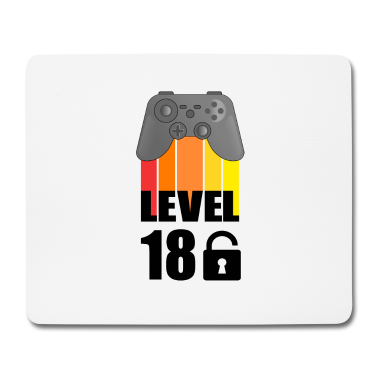 Geschenk zum 18 Mousepad - Level 18 - 18. Geburtstag - Zocker/Gamer Design