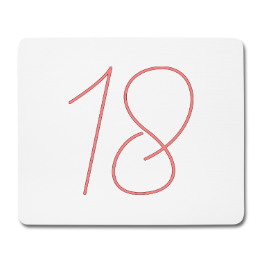 Geschenk zum 18 Mousepad - 18 Zahl Logo Nummer in rosa