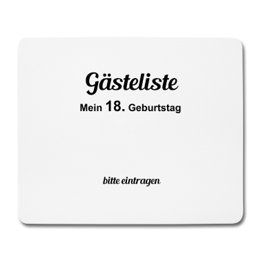 Geschenk zum 18 Mousepad - 18. Geburtstag T-shirt Party Gästeliste Shirt