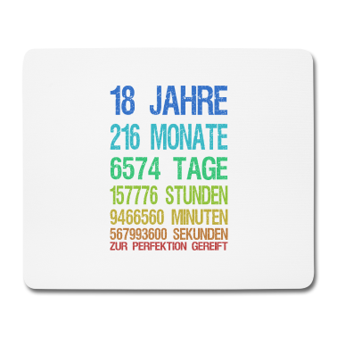 Geschenk zum 18 Mousepad - 18 Jahre zur Perfektion gereift