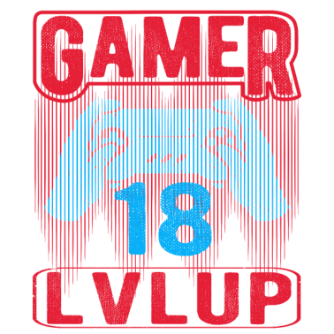 Motiv 18 Jahre Geschenkidee Gamer 18. Geburtstag LVLUP