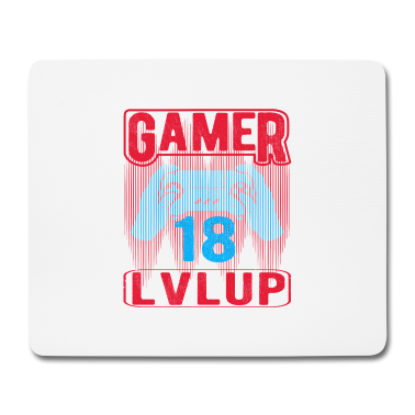 Geschenk zum 18 Mousepad - 18 Jahre Geschenkidee Gamer 18. Geburtstag LVLUP