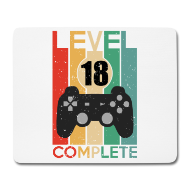 Geschenk zum 18 Mousepad - Herren 18. Geburtstag, LEVEL 18 COMPLETE Spruch.
