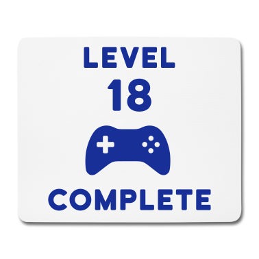 Geschenk zum 18 Mousepad - Level 18 complete (Gamepad)