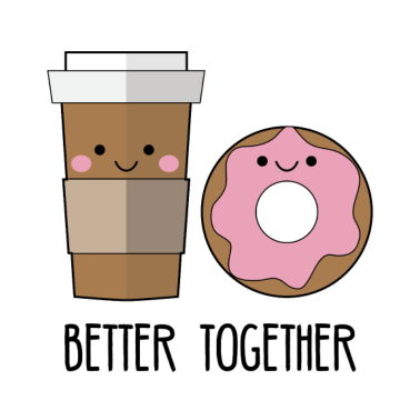 Motiv Beste Freunde: Better together - Coffe and Donut