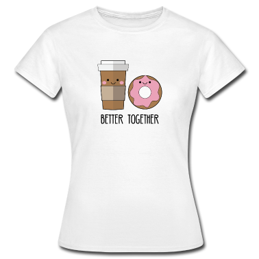 Beste Freunde Geschenke T-Shirt - Beste Freunde: Better together - Coffe and Donut