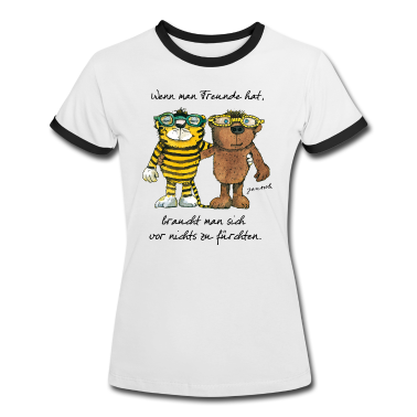 Beste Freunde Geschenke T-Shirt - Janosch Tiger Und Bär Wenn Man Freunde Zitat