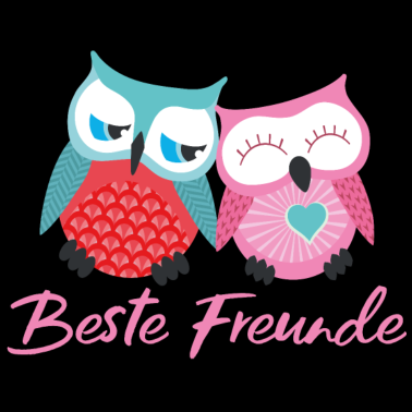 Motiv Beste Freunde Eulen rosa