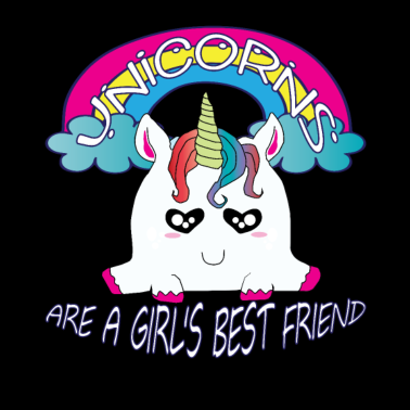 Motiv Einhörner sind die besten Freunde eines Mädchens