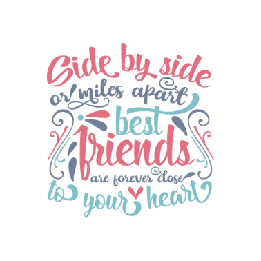 Motiv Seite an Seite, beste Freunde für immer!