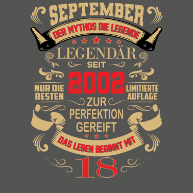 Motiv 18 Geburtstag September 2002 Geschenk Geschenkidee