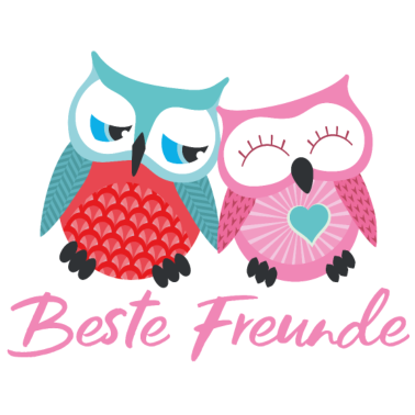 Motiv Beste Freunde Eulen rosa