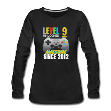 Beste Freunde Geschenke Langarmshirt - Level 9 seit 2012 freigeschaltet Awesome