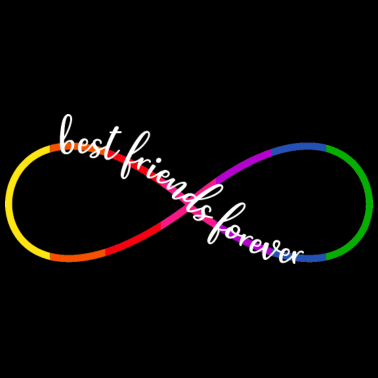 Motiv Beste Freunde Unendlichkeitssymbol Regenbogen