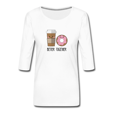 Beste Freunde Geschenke Langarmshirt - Beste Freunde: Better together - Coffe and Donut