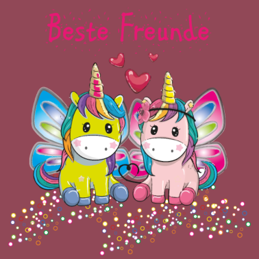 Motiv Einhörner Freunde Beste Freunde Best Friends