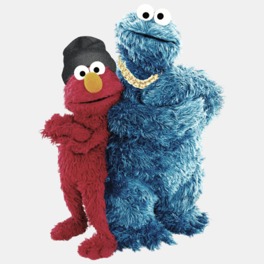 Motiv Sesamstraße Gangster Krümelmonster & Elmo