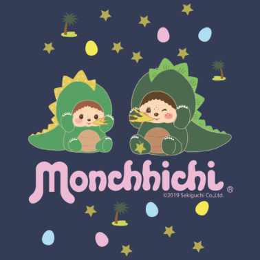 Motiv Monchhichi in Dinosaurier Kostümen