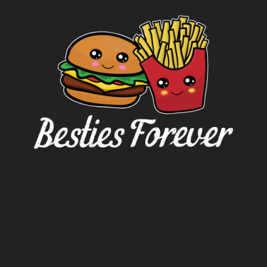 Motiv Best Friends Burger Fries Pommes Besties Geschenk