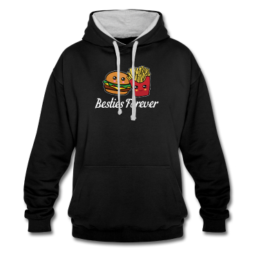 Beste Freunde Geschenke Hoodie - Best Friends Burger Fries Pommes Besties Geschenk