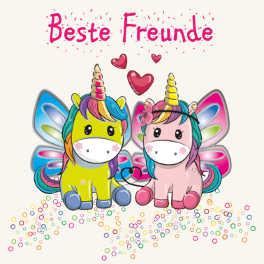 Motiv Einhörner Freunde Beste Freunde Best Friends