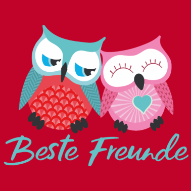 Motiv Beste Freunde Eulen blau