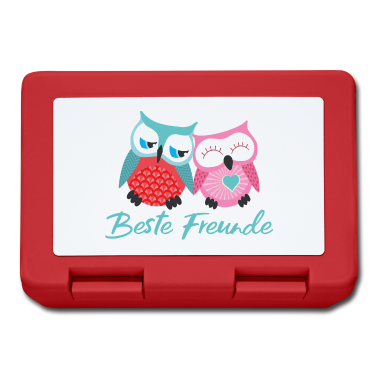 Beste Freunde Geschenke Brotdose - Beste Freunde Eulen blau