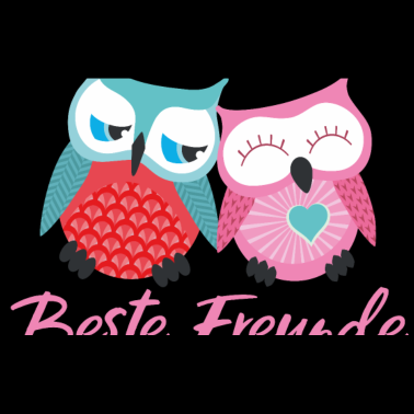Motiv Beste Freunde Eulen rosa