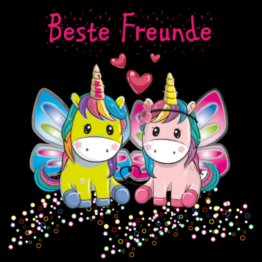Motiv Einhörner Freunde Beste Freunde Best Friends