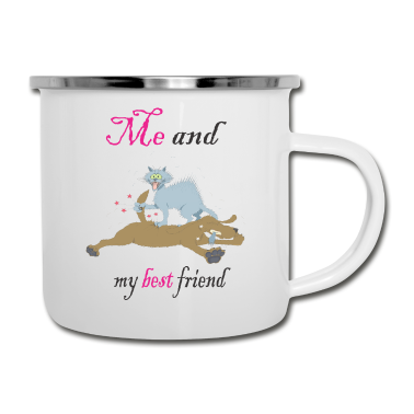 Beste Freunde Geschenke Emaille Tasse - Ich und mein bester Freund