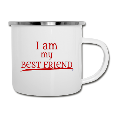 Beste Freunde Geschenke Emaille Tasse - Ich bin mein bester Freund