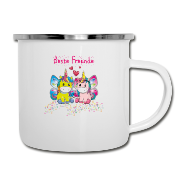 Beste Freunde Geschenke Emaille Tasse - Einhörner Freunde Beste Freunde Best Friends