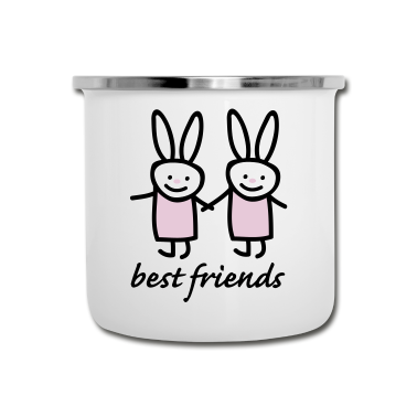 Beste Freunde Geschenke Emaille Tasse - Beste Freunde Hasen