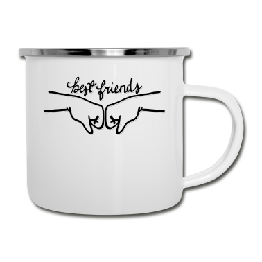 Beste Freunde Geschenke Emaille Tasse - Hände beste Freunde, beste Freunde Grüße Fäuste