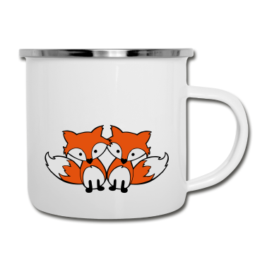 Beste Freunde Geschenke Emaille Tasse - Beste Freunde Fuchs