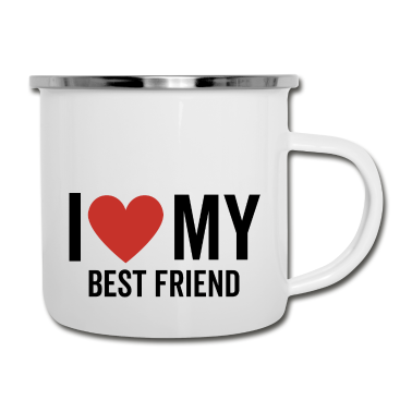 Beste Freunde Geschenke Emaille Tasse - Ich liebe meinen besten Freund
