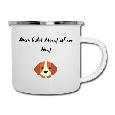 Beste Freunde Geschenke Emaille Tasse - Mein bester freund ist ein Hund