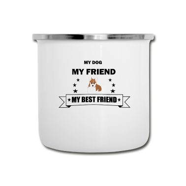 Beste Freunde Geschenke Emaille Tasse - Hund bester Freund