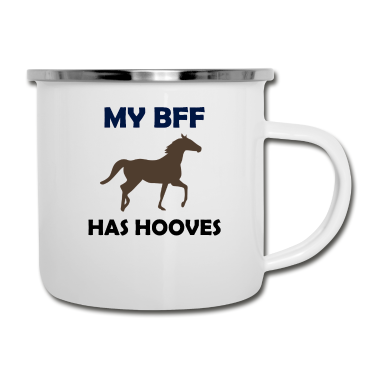 Beste Freunde Geschenke Emaille Tasse - Mein bester Freund hat Hufe