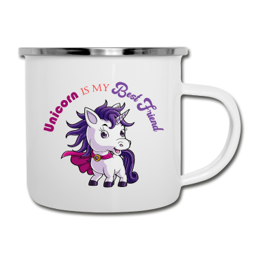 Beste Freunde Geschenke Emaille Tasse - Bester Freund Einhorn