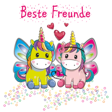 Motiv Einhörner Freunde Beste Freunde Best Friends