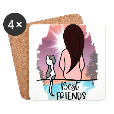 Beste Freunde Geschenke Untersetzer - Beste Freunde - meine Katze und ich