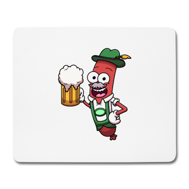 Beste Freunde Geschenke Mousepad - Oktoberfestwurst mit Bier