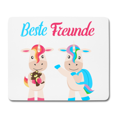 Beste Freunde Geschenke Mousepad - Beste Freunde Einhörner