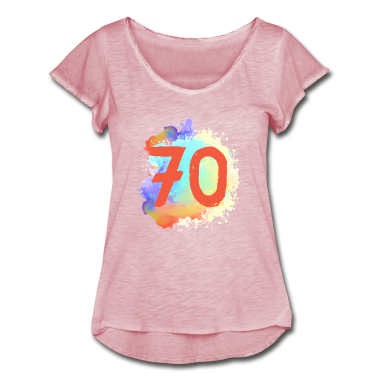 70 Geburtstag Geschenk T-Shirt - 70 Zahl Klecks
