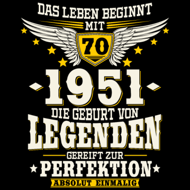Motiv Jahrgang 1951 geboren Legenden 70. Geburtstag